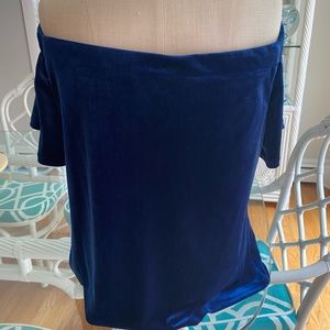 Off the should velvet top
